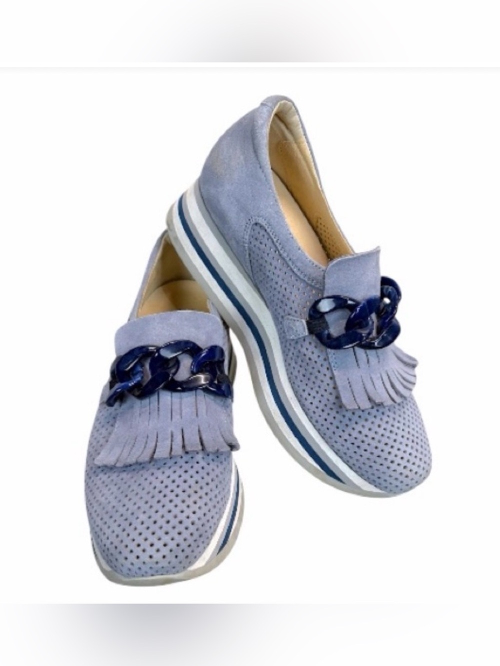 Softwaves Cassie Platform Loafer Purple Chain